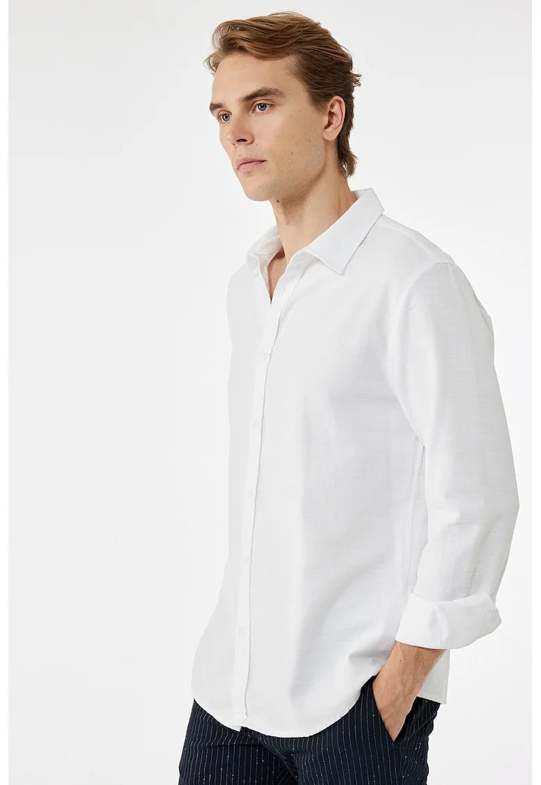 Camasa slim fit, Alb optic