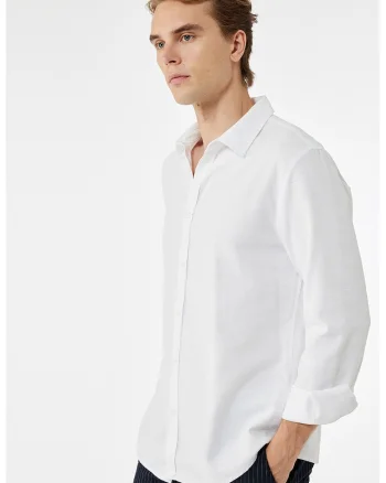 Camasa slim fit, Alb optic