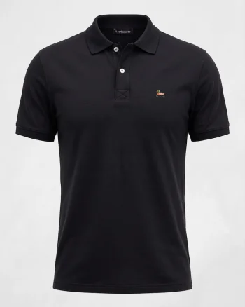 Tricou cu guler, Negru, Negru