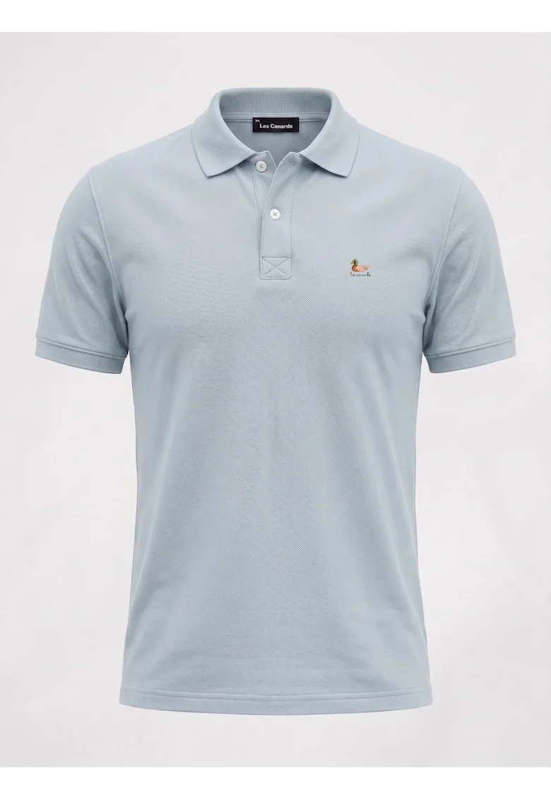 Tricou cu guler, Albastru deschis, Albastru deschis