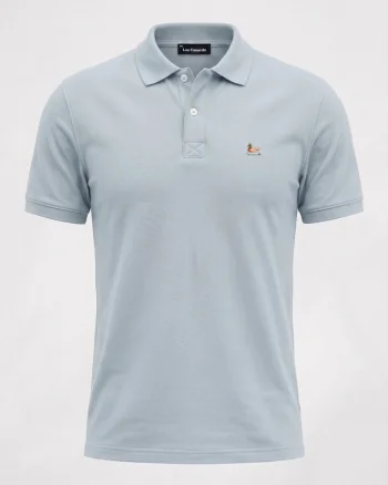 Tricou cu guler, Albastru deschis, Albastru deschis
