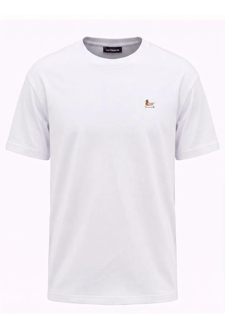 Tricou cu decolteu rotund, Alb, Alb