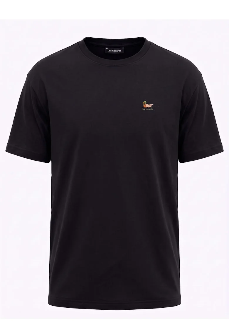Tricou cu decolteu rotund, Negru, Negru