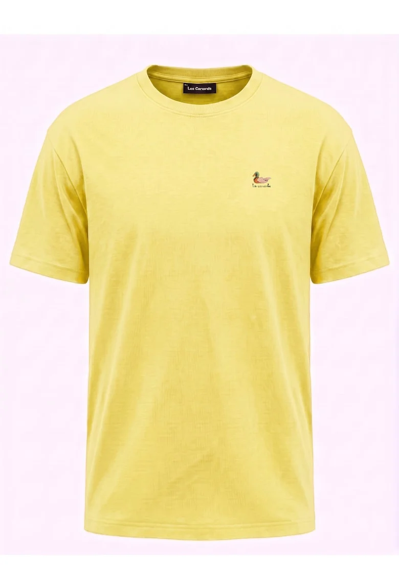 Tricou cu decolteu rotund, Galben, Galben