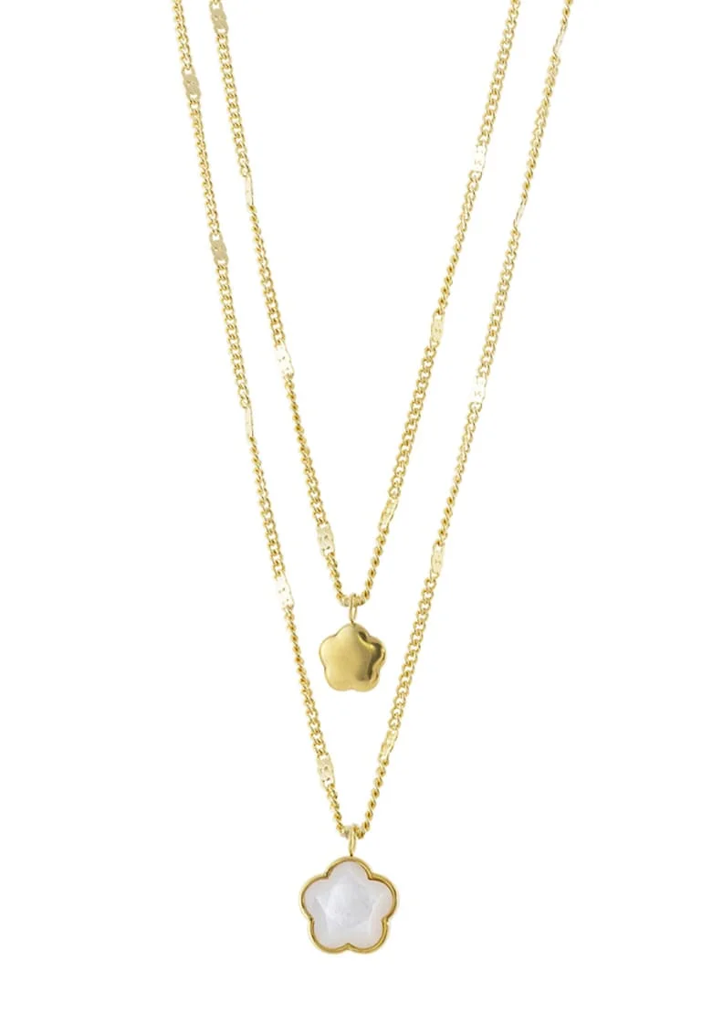 Set de coliere placate cu aur de 18K decorate cu talisman, Auriu