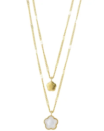 Set de coliere placate cu aur de 18K decorate cu talisman, Auriu