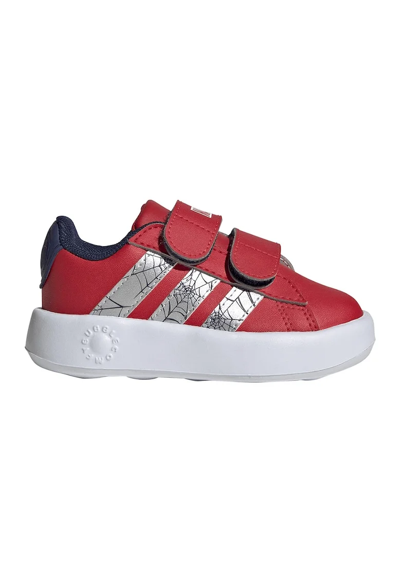 Pantofi sport Grand Court Spider Man cu inchidere velcro, Rosu/Gri deschis