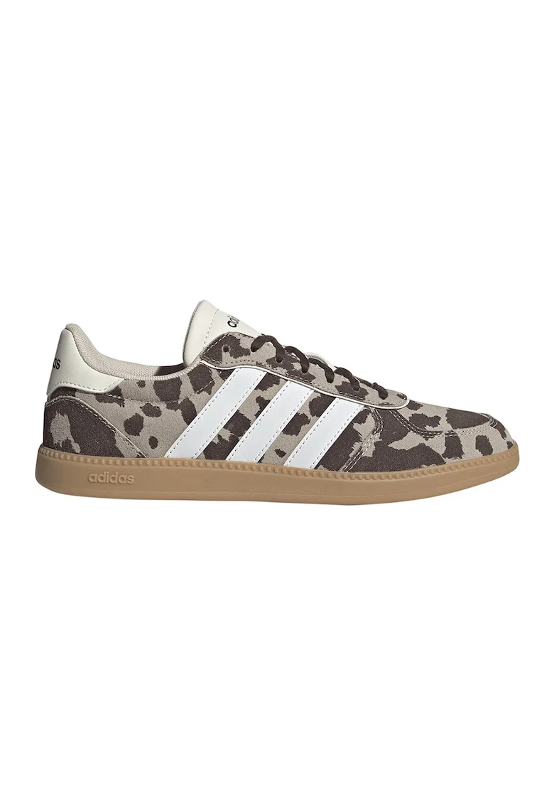 Pantoif sport Breaknet Sleek din piele intoarsa si material sintetic cu model animal print, Maro/Grej