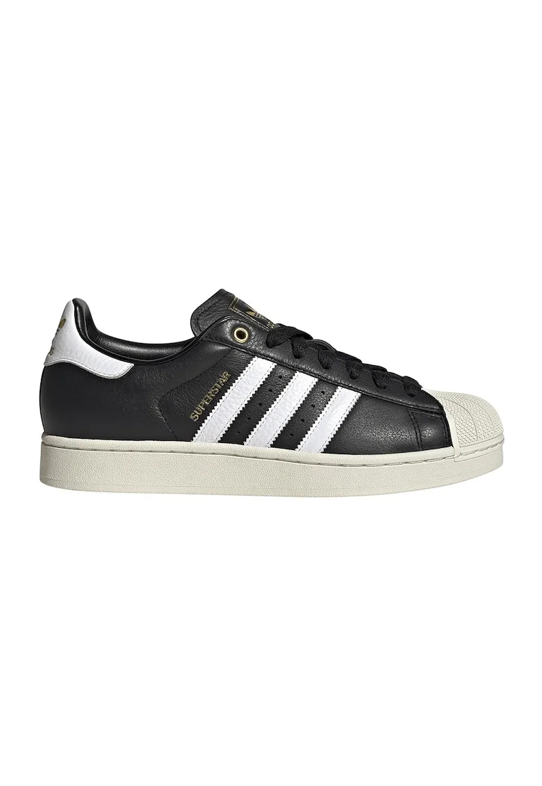 Pantofi sport Superstar II de piele, Negru/Alb murdar