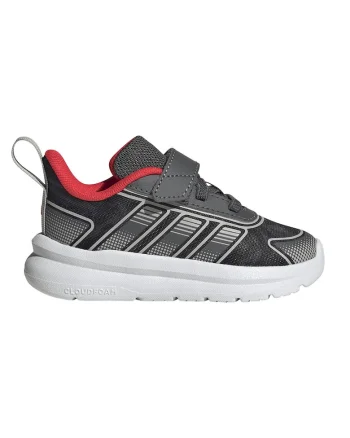 Pantofi sport Tensaur Run 4.0 cu velcro, Gri/Rosu vermillion