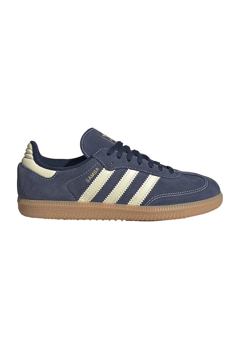 Pantofi sport Samba low-cut de piele intoarsa, Ecru/Bleumarin