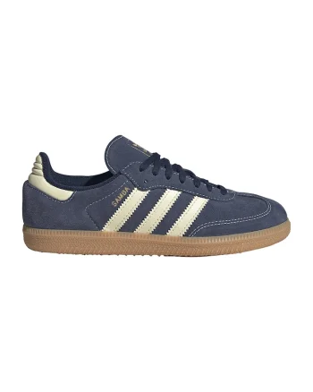 Pantofi sport Samba low-cut de piele intoarsa, Ecru/Bleumarin