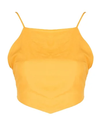 Top crop cu detaliu incrucisat pe spate, 36wqfwqd, Portocaliu