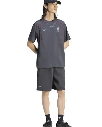 Tricou lejer cu decolteu la baza gatului, Rosu/Gri carbon
