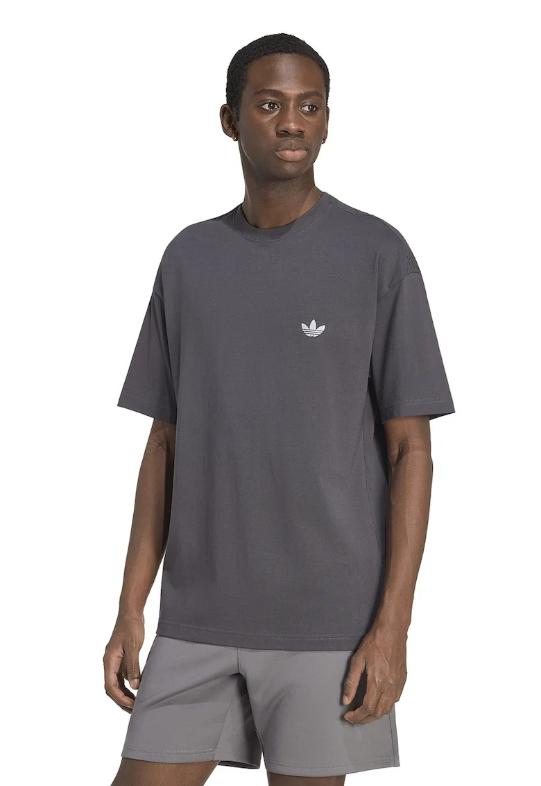Tricou lejer de bumbac, Gri carbon