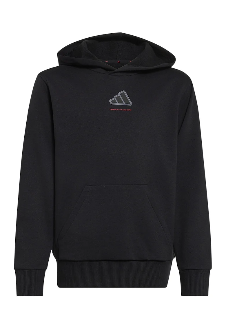 Hanorac regular fit cu buzunar kangaroo, Negru