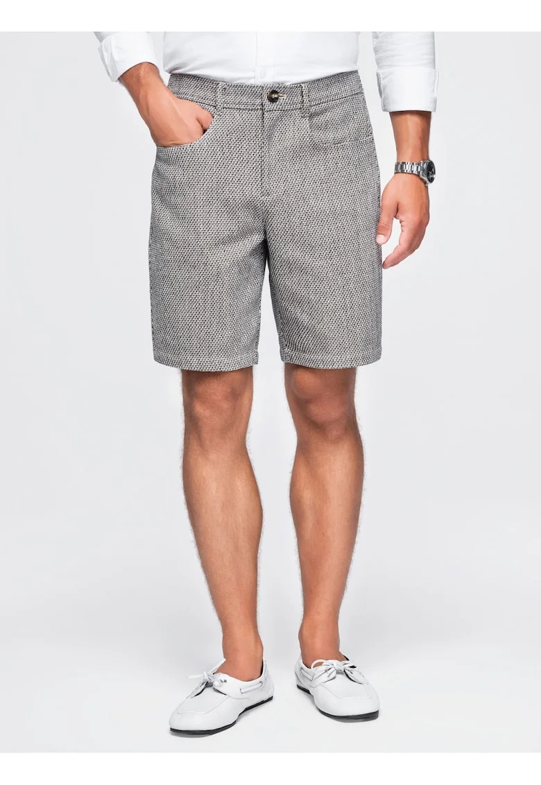 Pantaloni scurti eleganti regular fit cu buzunare OM-SRCS-0189, coffee melange,