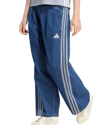 Blugi cu croiala ampla si talie elastica, Albastru melange