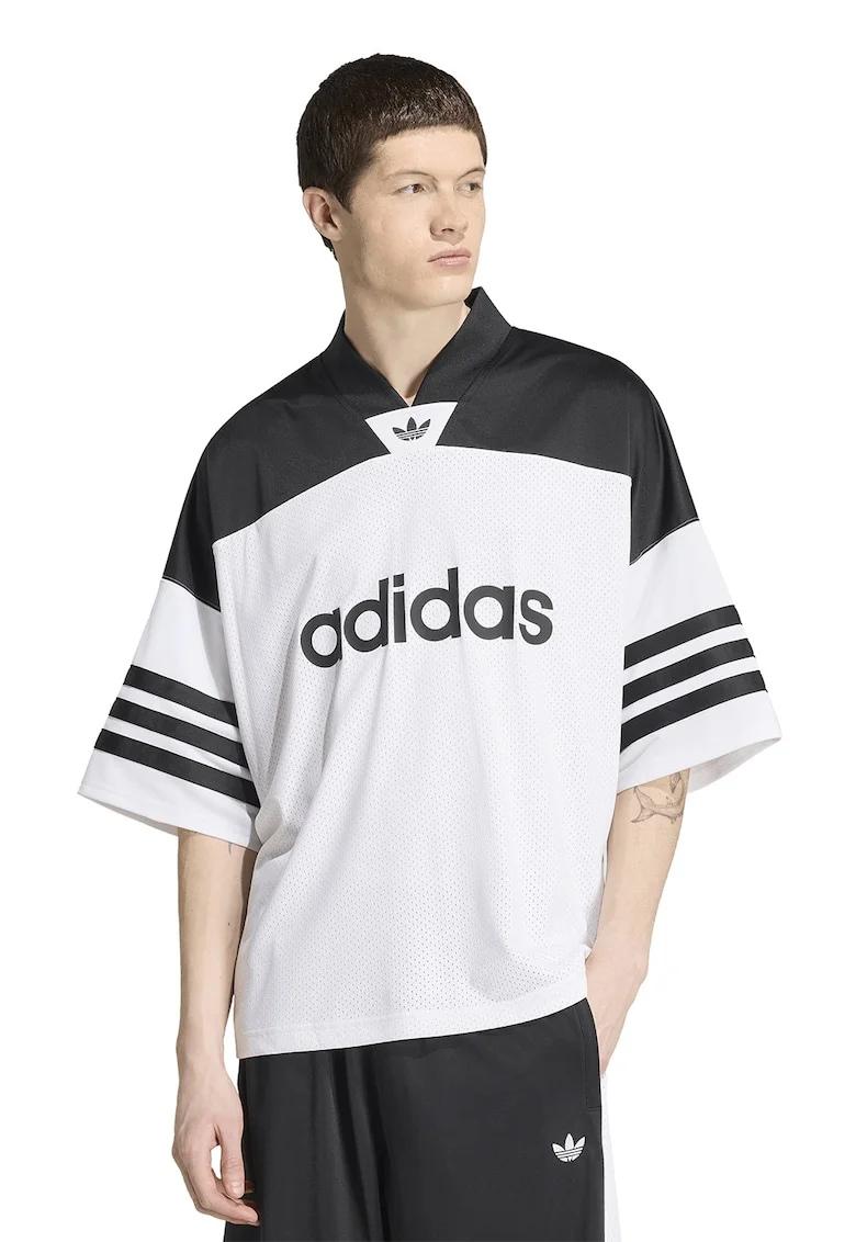 Tricou lejer Adicolor, Alb/Negru