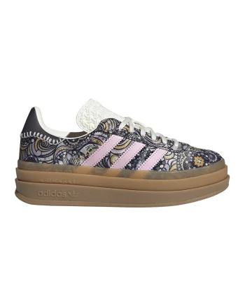 Pantofi sport Gazelle Bold cu model floral, Maro/Roz/Albastru