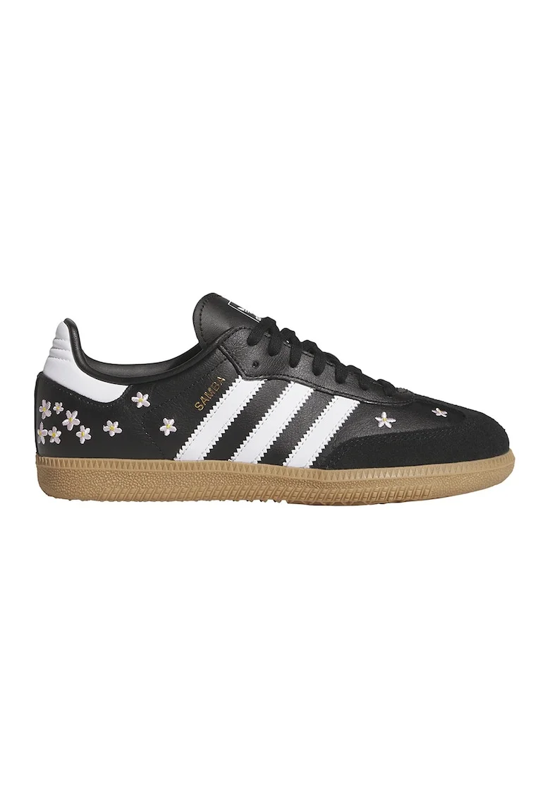 Pantofi sport din piele Samba OG cu broderie florala, Negru