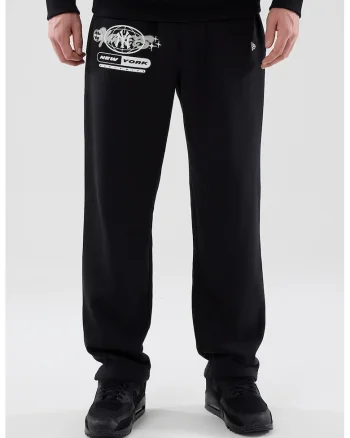 Pantaloni de trening cu croiala regular-fit si logo, Negru