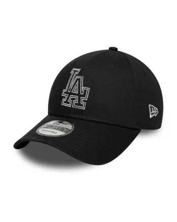 Sapca cu monograma LA Dodgers Metallic Outline 9Forty, Negru