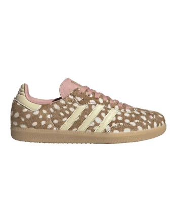 Pantofi sport Samba low-cut de piele, Alb/Maro camel