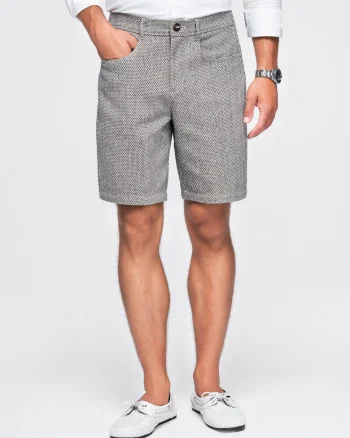 Pantaloni scurti eleganti regular fit cu buzunare OM-SRCS-0189, coffee melange,