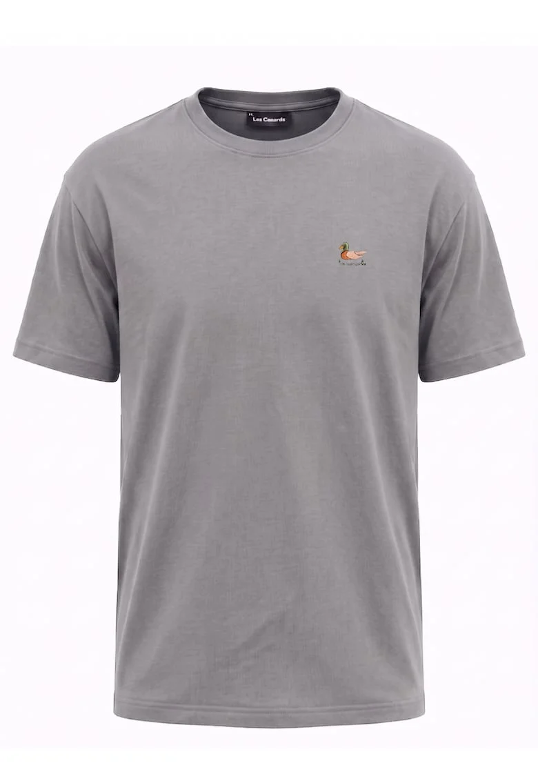 Tricou cu decolteu rotund, Gri, Gri