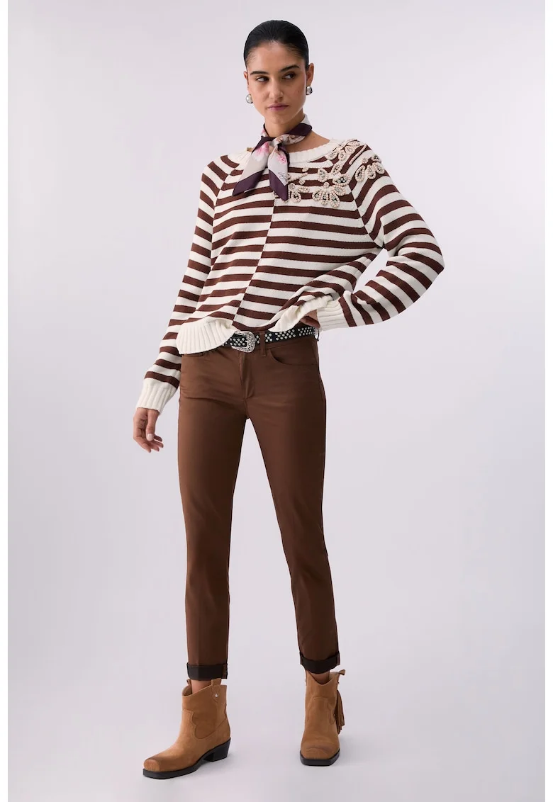Pantaloni skinny crop, Maro