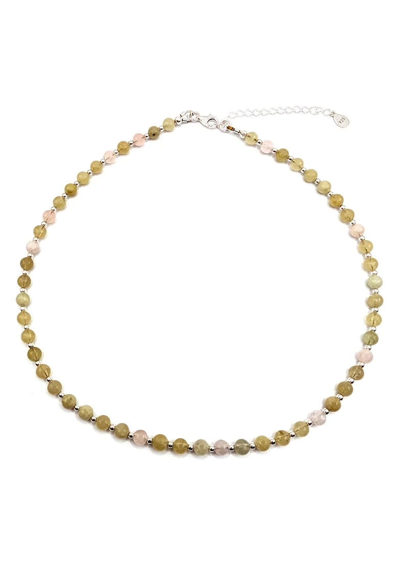Colier handmade, ajustabil, argint 925,  pietre semipretioase max, Multicolor