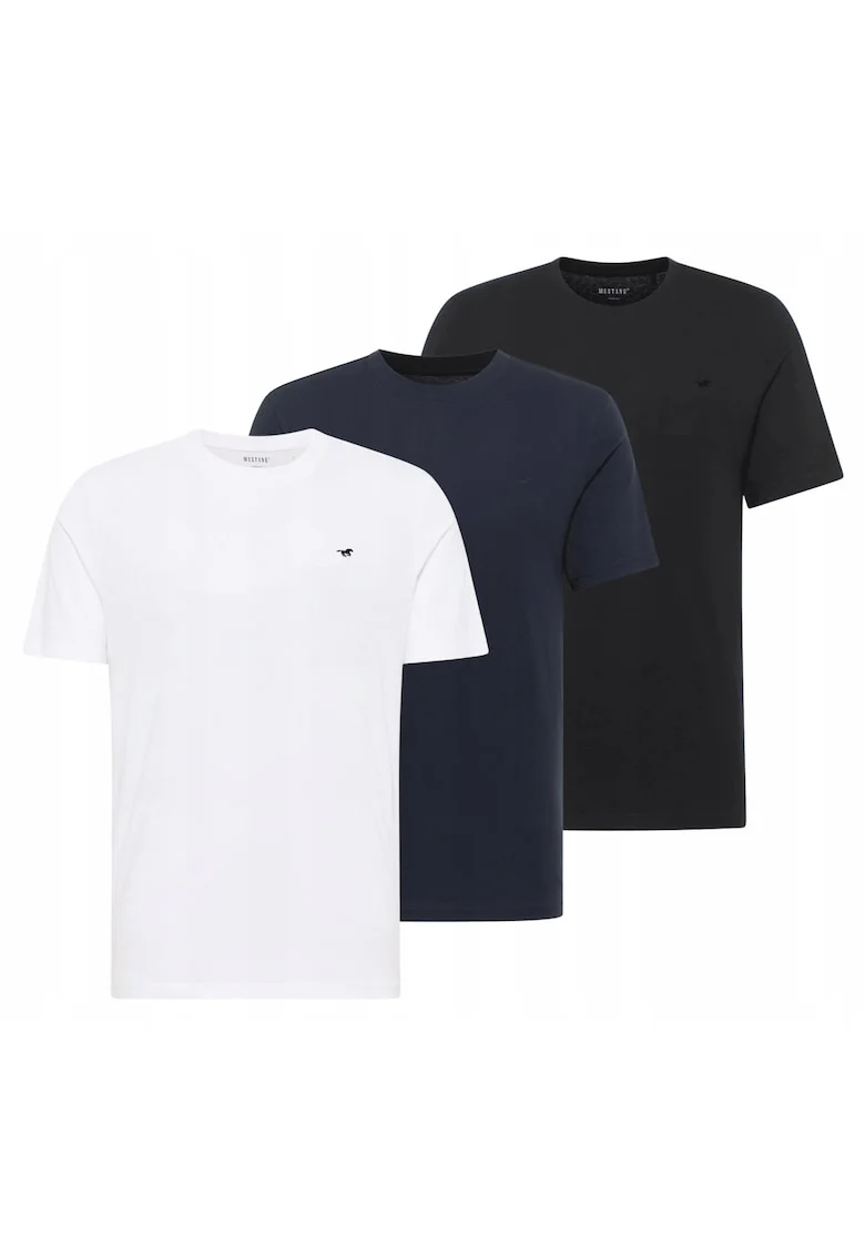 Set 3 Tricou Barbati,  Alex, 6XL INTL, Multicolor, Bumbac, Design Clasic Casual, Ideal Pentru Uz Zilnic, Material Premium Confortabil, Maneca Scurta, Croiala Regular Fit