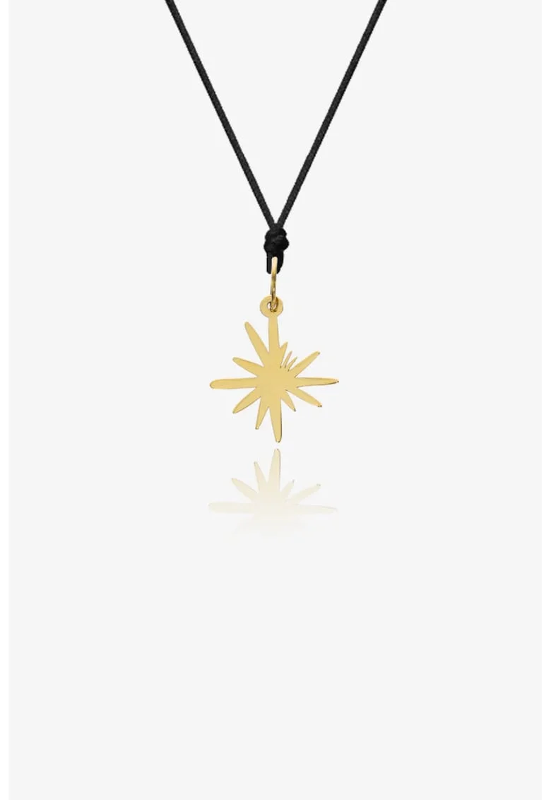 Pandantiv North Star din aur galben 14K,  Design