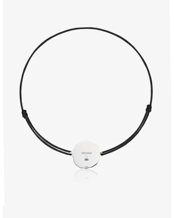 Bratara ajustabila cu talisman de aur de 14K, Negru/Argintiu