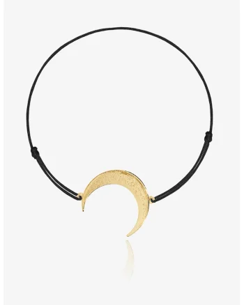 Bratara ajustabila cu talisman de aur de 14K, Auriu/Negru