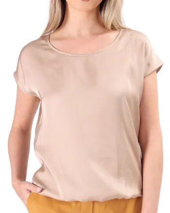 Bluza eleganta lejera din viscoza satinata BJV-EL6, Bej,