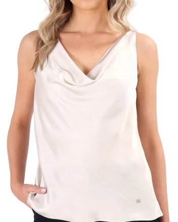 Bluza eleganta pe bie din saten de viscoza BB5-ELJ, Bej deschis,