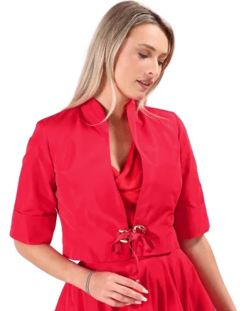 Bolero elegant din tafta SG4-T6R, Rosu,