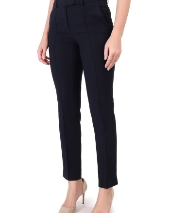 Pantaloni pana din stofa elastica PLJ-IO, Bleumarin inchis