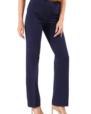 Pantaloni drepti din stofa elastica PSJ-IO, Bleumarin