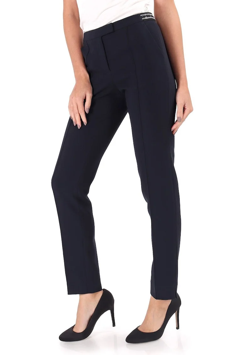 Pantaloni pana din stofa elastica cu viscoza PAJ-IO, Bleumarin inchis