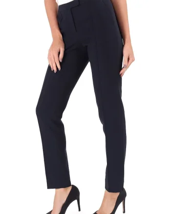 Pantaloni pana din stofa elastica cu viscoza PAJ-IO, Bleumarin inchis