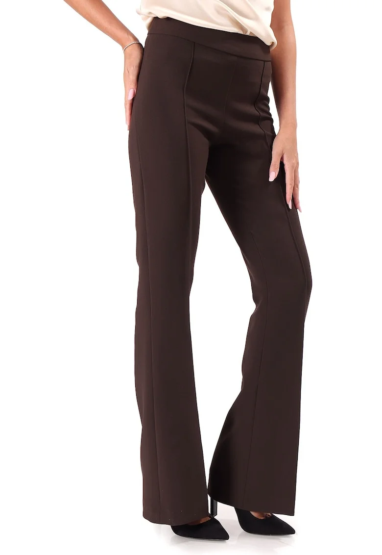 Pantaloni pana din stofa elastica cu viscoza PAJ-JU, Maro