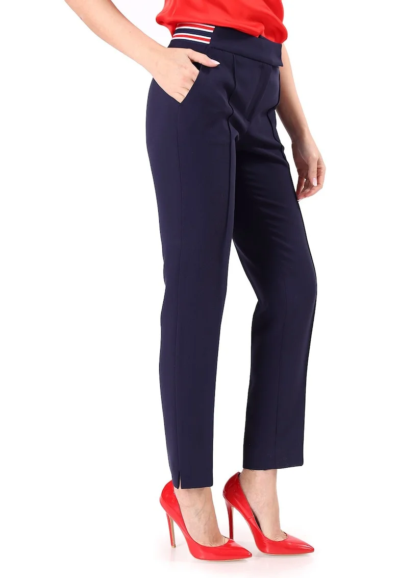 Pantaloni pana din stofa elastica cu viscoza PAJ-IO, Bleumarin