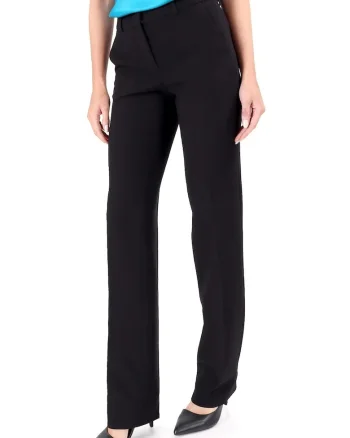 Pantaloni drepti din stofa elastica PSJ-IO, Negru