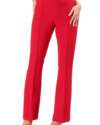 Pantaloni pana din stofa elastica cu viscoza PAJ-JU, Rosu