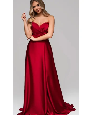 Rochie de seara maxi  LA-OM-DLR267, Visiniu