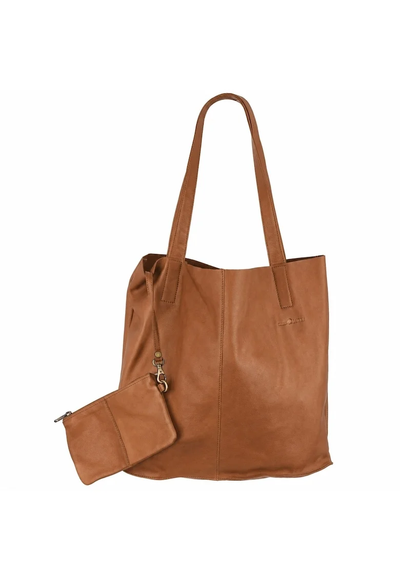 Geanta umar dama piele naturala 43 x 31 x 13 cm, NAPPA - Carmen,, Coniac