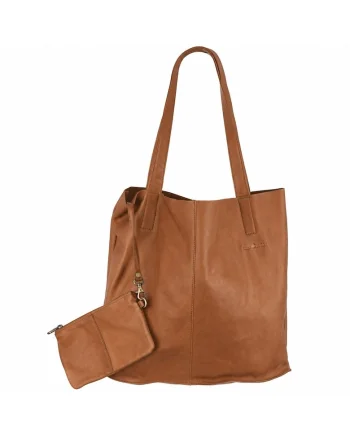 Geanta umar dama piele naturala 43 x 31 x 13 cm, NAPPA - Carmen,, Coniac